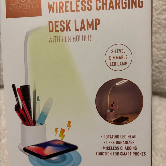 LED Desk Lamp with Wireless Charger/Pen Holder Home Office Table Lamps Light NIB - Picture 5 of 6
